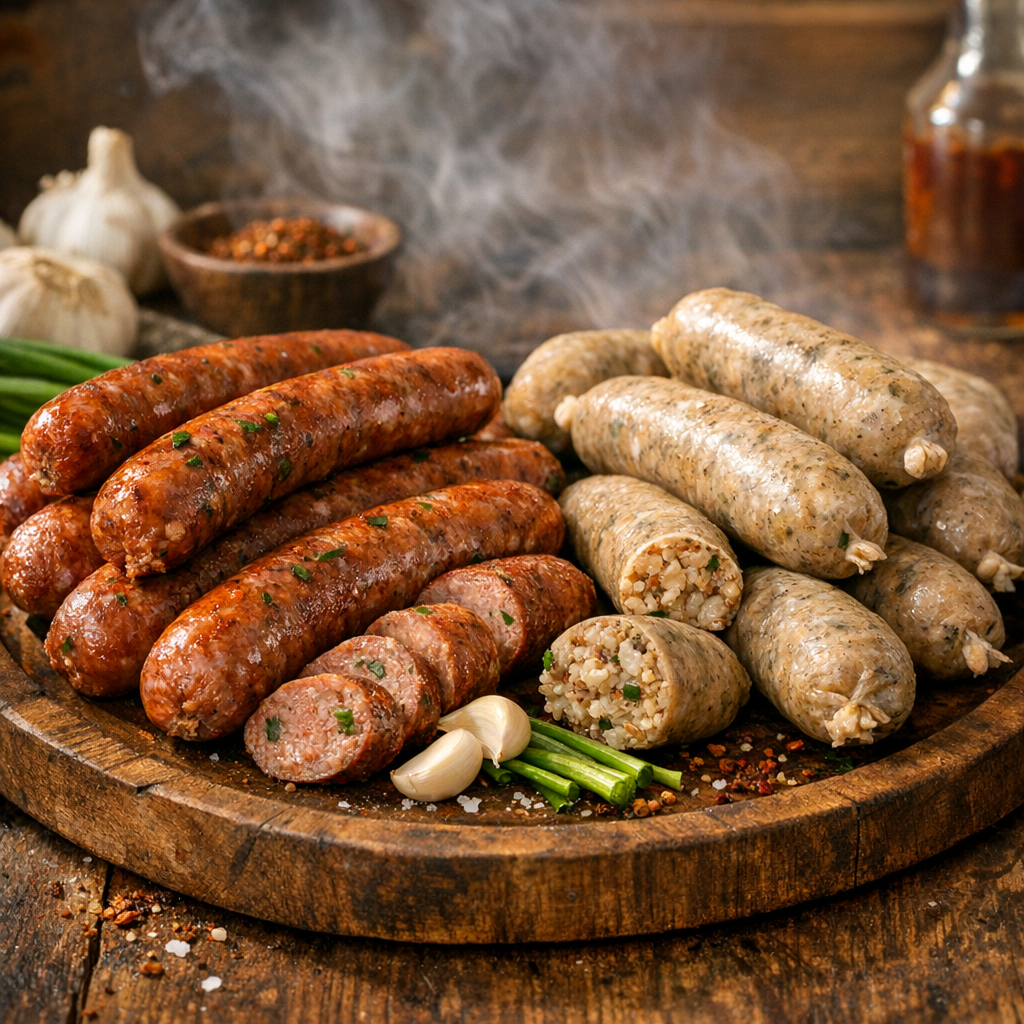 Authentic Cajun Sausages and Boudin